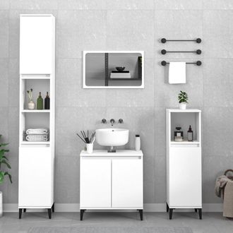 Berkfield Home 3 Piece Bathroom Furniture Set White Engineered Wood