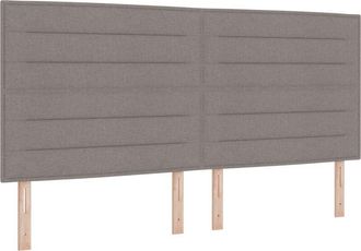 vidaXL LED Headboard with LED Strip Lights Manual Taupe 200 cm Fabric vidaXL