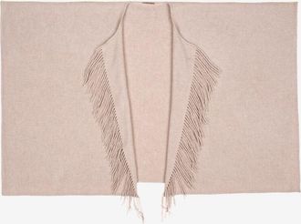 Gaynor Perlenverzierte Strickponcho mit Fransen Nadine