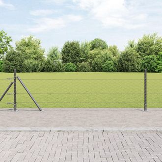 Berkfield Home Hexagon Fence Grey 0.5x10 m Steel