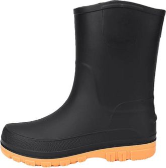Generic Mens Waterproof Rain fleece Thickening Keep Warm Kitchen Anti-Slip Rain Boots Mid-Calf