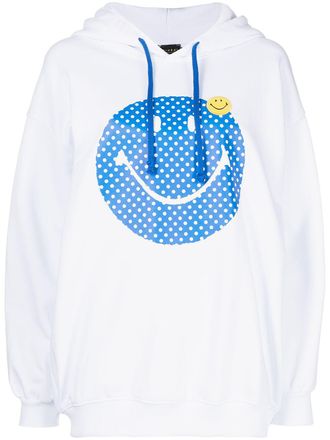 Joshua Sanders smiley face print hoodie - White