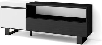Skraut Home Skraut Home - Mueble Tv, Televisi&oacute;n, Muebles De Sal&oacute;n, Almacenaje, 150x57x35cm, Para Tv Hasta 65, Dise&ntilde;o Industrial, Estilo Moderno, Blanco Y Negro