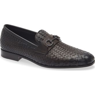 Ferragamo Balty Intrecciato Loafer in Testa Di Moro at Nordstrom, Size 10.5