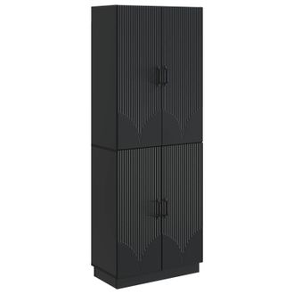 vidaXL Juego De Armarios 2 Uds. Negro Madera De Ingenier&iacute;a Vidaxl