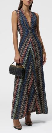 Missoni Metallic Sleeveless Maxi Dress in Smspv at Nordstrom, Size 44
