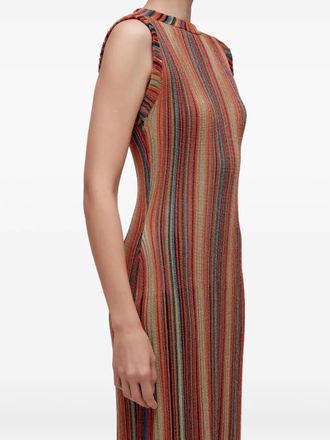 Osklen Geribbelde gestreepte maxi-jurk - Rood