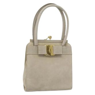 Ferragamo Pre-owned Hand Bag - Dames - Pre-owned - Beige - Maat: ONE Size Su&egrave;de