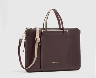 Piquadro Circle Slim Laptop Bag - Dames - Laptoptassen - Bruin - ONE Size - Leer - Tassen