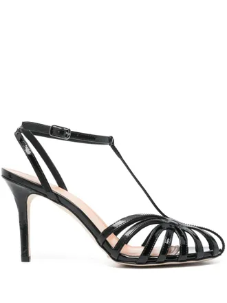 The Seller 80mm leather sandals - women - Patent Calf Leather/Calf Leather/Calf Leather - 36 - Black