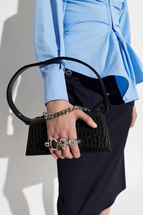 Alexander McQueen Jewelled Mini Hand Bag, Womens, Black