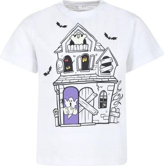 Stella McCartney ghost-print organic cotton T-shirt - kids - Organic Cotton - 3 - White