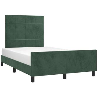 vidaXL Vidaxl - Estructura Cama Sin Colch&oacute;n Terciopelo Verde Oscuro 120x200 Cm