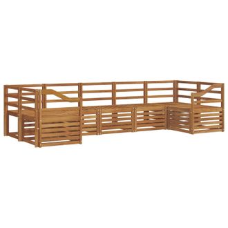 vidaXL Conjunto De Sof&aacute; Seccional 7 Pcs Natural Vidaxl