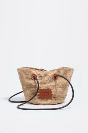 Bimba & Lola Medium Raffia Basket Bag in Natural at Nordstrom