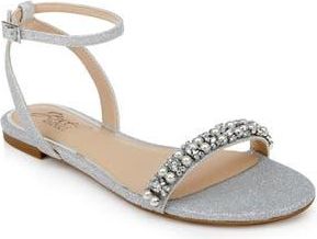 Badgley Mischka Daria Ankle Strap Sandal in Silver at Nordstrom Rack, Size 8.5