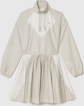 Lacoste Womens Long Sleeve Colour-Block Dress in Grey - Size 12 UK