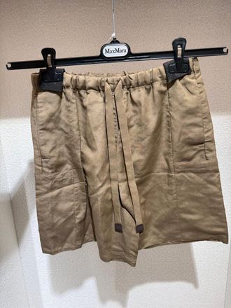 Max Mara Quebe Shorts In Linen And Silk