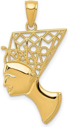 Diamond2Deal 14k Yellow Gold Nefertiti Profile Pendant