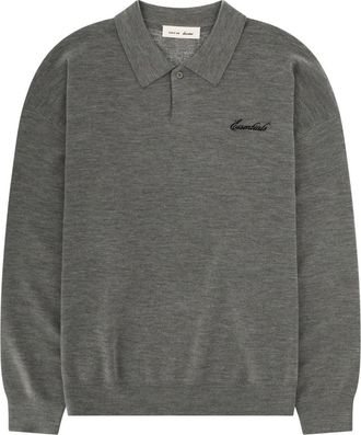Fear of God Essentials Long Sleeve Fine Knit Polo Shirt