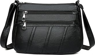 Generic Women Casual Crossbody Shoulder Bag Fashion PU Leather Messenger Multi-pocket Solid Stylish Handbag for Lady Female Mother