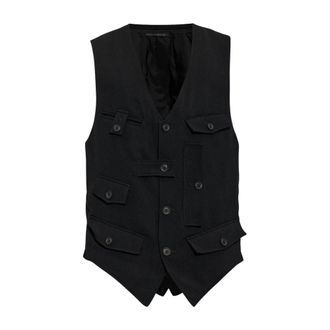 Yohji Yamamoto Chaleco de Lana - Jackets - Hombre - Negro - M