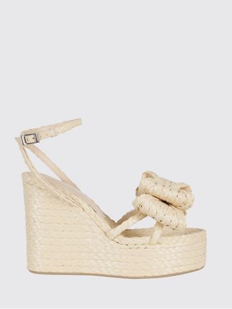 Mach & Mach Sandalo con zeppa Le Cadeau Bow in rafia con fiocchi