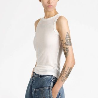 J.W.Anderson Canotta bianca a costine in modal