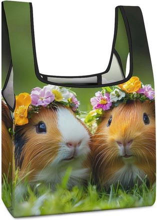 Generic Cute Guinea Pigs Shopping Bag Reusable Grocery Tote Bag Foldable Handbag for Travel Picnic
