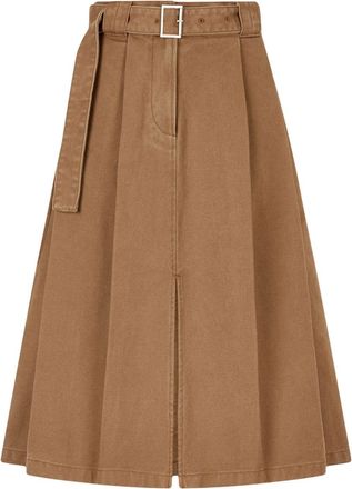 STUDIO TOMBOY belted two-tuck skirt - Brown