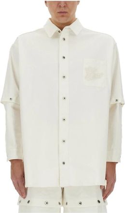 Off-white 90s Logo Overshirt - Heren - Casual Overhemden - Wit - M - Katoen - Overhemden