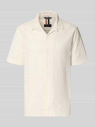 Antony Morato Relaxed Fit Freizeithemd mit Lochmuster Modell Honolulu in Offwhite, Gr&ouml;&szlig;e 46