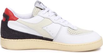 Diadora Heritage MI Basket Low Punched Schoenen - Heren - Sneakers - Wit - 41 EU - Leer - Schoenen