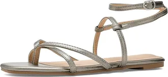 Journee Collection Serissa Sandal Womens Shoes Pewter : 6.5 M, Synthetic