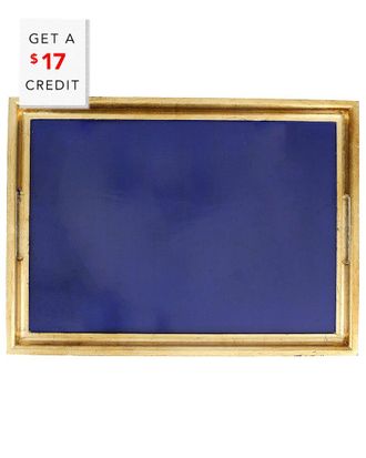Vietri Vietri Florentine Wooden Accessories Cobalt & Gold Large Rectangular Tray With $22 Credit