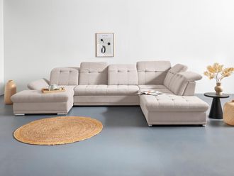 Cotta Wohnlandschaft »Holiday U-Form mit Sitztiefen-, Armteil- und Kopfteilverstellung« wahlweise mit Bettfunktion & Bettkasten