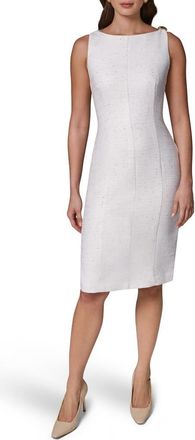 DKNY Tweed Sheeth Dress in Cream/gold at Nordstrom, Size 16