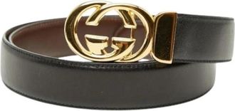 Gucci Pre-owned Belts, male, Black, Size: ONE SIZE Pre-owned Vintage Leather Belt
