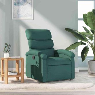 vidaXL Sill&oacute;n Reclinable De Tela Verde Oscuro Vidaxl