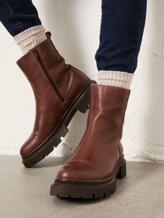 Fat Face FatFace Winslie Chocolate Brown Leather Ankle Boots