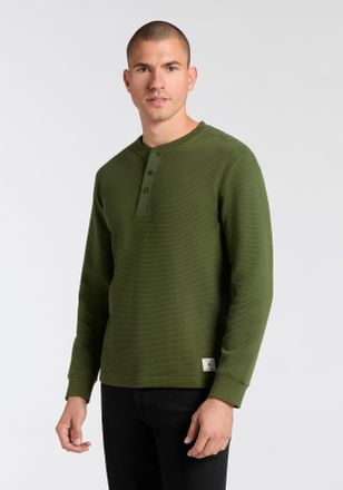 GANT Henleyshirt GANT WAFFLE LS HENLEY, Herren, Gr. XXL, gr&uuml;n (country gr&uuml;n), Jersey, Obermaterial: 96% Baumwolle, 4% Elasthan, unifarben, regular fit norm