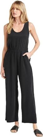 Splendid Alessandra Jumpsuit Womens Black Silk Elastic Waist Ankle JDM2323