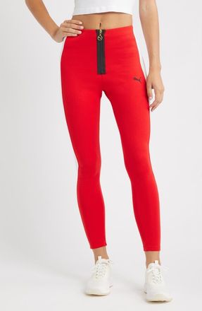 Puma T7 Leggings in For All Time Red-Puma White at Nordstrom, Size X-Small