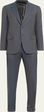 Brioni Mens Wool Tonal Two-Piece Suit