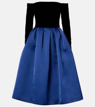 Carolina Herrera Off-shoulder crêpe and satin cocktail dress