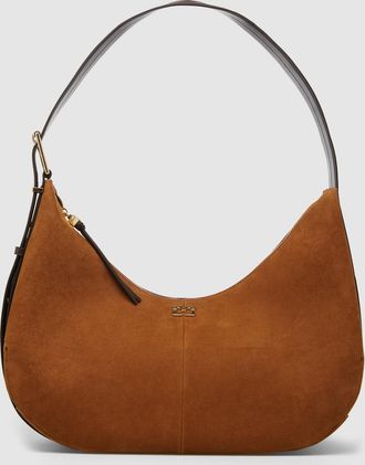 Ganni Sac Hobo Belt Medium Suede Caramel Caf&eacute;