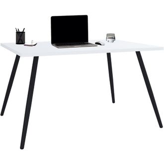 VCM Vcm - Mesa De Escritorio Mesa De Oficina Scandanivischer Retro Look Salia 138x80 Cm (blanco)