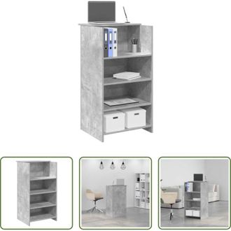 vidaXL Bancone reception - Banco Reception Grigio Cemento 55x50x103,5 cm Legno Multistrato