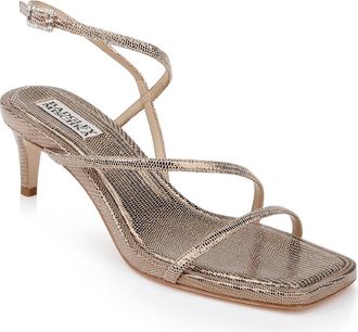 Badgley Mischka Gracelyn Ankle Strap Sandal in Bronze Lizard at Nordstrom, Size 7.5