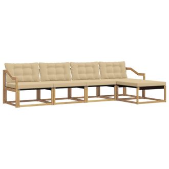 vidaXL Conjunto De Sof&aacute;s De Exterior Con Coj&iacute;n 5 Pcs Y Beige Vidaxl